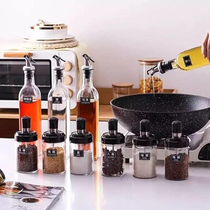 طقم زجاجات زيت وخل 5 قطع